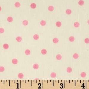  44 Wide Fanciful Friends Polka Dots Cream/Pink Fabric By 