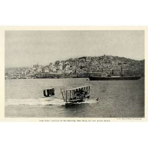  1922 Print Seaplanes NC 4 River Tagus Se Tower Church Lisbon 