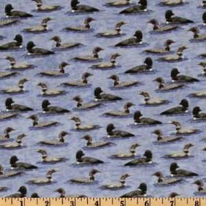  44 Wide Northern Territory Ducks Blue Fabric By The Yard 