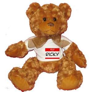   my name is RICKY Plush Teddy Bear with WHITE T Shirt Toys & Games