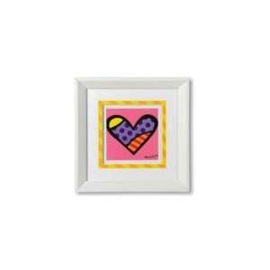  Romero Britto White Framed Poster PinkHeart Everything 
