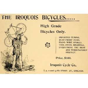  1896 Ad Iroquois Bicycle Cycle Chicago Illinois Bike Parts 