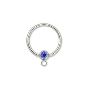   Captive Bead Ring w/add Charm HOOP 14g 9/16~14mm Black Jewelry