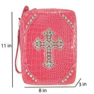 New Fashion Rhinestone Cross Leather Bible Cover  A51BK  