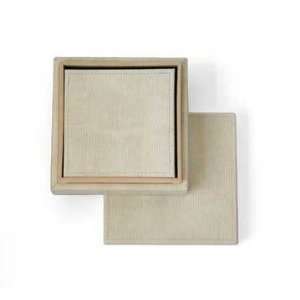  Boxed Set of 4 Faux Lizard Coasters Beige Kitchen 