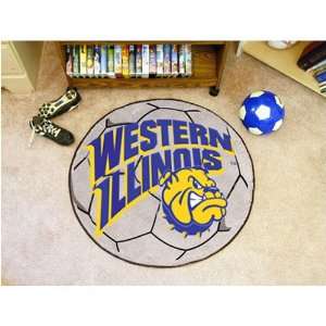 Western Illinois Leathernecks NCAA Soccer Ball Round Floor Mat (29 