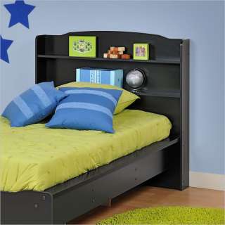   Aspen Twin Bookcase Platform Black Finish Bed 772398521732  