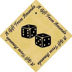 Gift Boxed Pack of 48 PERSONALISED Parchment 6cm Square Gift Tags Dice