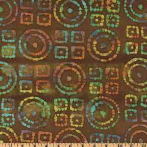  44 Wide Raja Batik Geometric Olive/Tropical Fabric By 