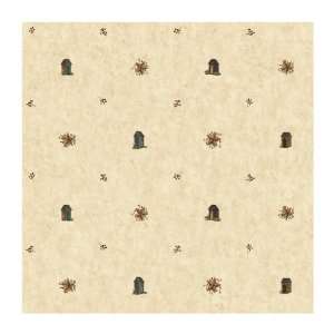   Wallcoverings Best Of Country CN1105 Outhouse Spot Wallpaper, Khaki