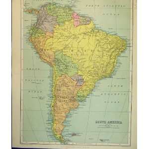  Map Physical South America1926 Brazil Falkland Islands 