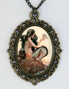Mermaid necklace art nouveau deco victorian DIY  