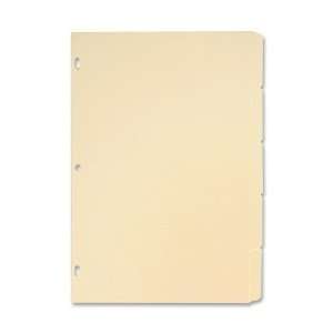   01823 Ring Book Index, 3 Hole Punched, 5 Tab, 11 in.x8 1/2 in., Manila