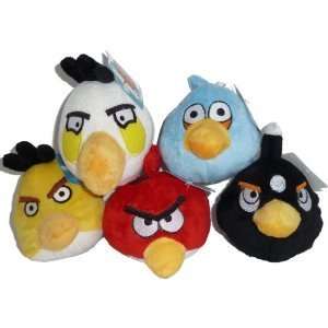  Angry Birds Plush Toy Set 5 Birds Set, Size 5 Toys 