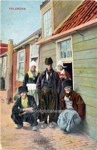 Photo 1914 Volendam Holland People in front of House  