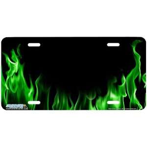 379 Real Green Flames Fire License Plates Car Auto Novelty Front 