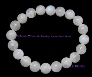 Natural Blue Moonstone Bracelet Round Loose beads 9mm  