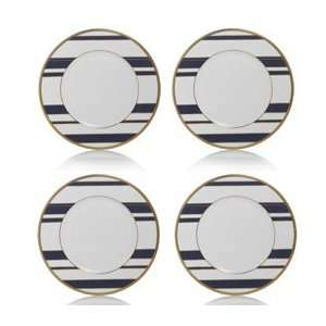 Mikasa Color Studio Blue/Gold Stripe Accent Plates, Set of 4  