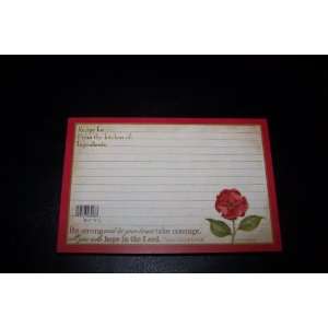  Red Flower Recipe Cards 