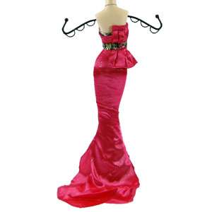 Glitter Dress Mannequin Jewelry Stand w/Sequin Leopard Print Hot Pink 