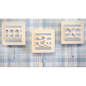  Letter Wall Hooks in Blue   Set of 2 Baby