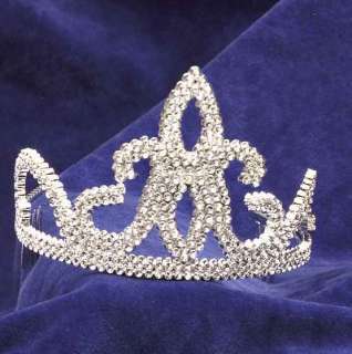 Silver Plastic Princess Tiara w/ Combs Costume  