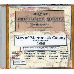  Map of Merrimack County, NH, 1858, CDROM 