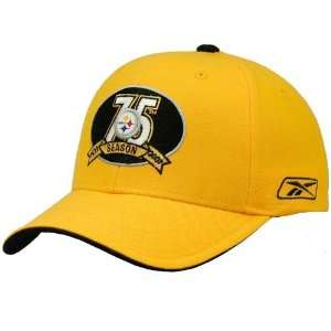 Reebok Pittsburgh Steelers Gold 75th Anniversary Pro Shape Hat  