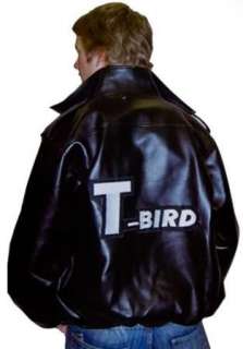 50S GREASE T BIRDS DANNY FAUX LEATHER JACKET COSTUME  