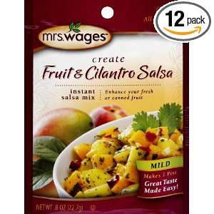 Mrs. Wages Fruit and Cilantro Salsa Mix, .8 Ounce Pouches (Pack of 12 