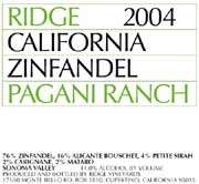 Ridge Pagani Ranch Zinfandel 2004 