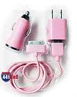   iPhone 3G/3GS 8/16/32 3in1 USB Data Cable Home Car Charger Kit Pink