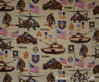 USA Military Army Tank Jeep Helicopter Curtain Valance  