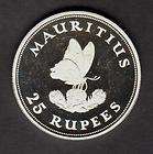 mauritius 1975 25 rupees silver impaired proof butterfly see