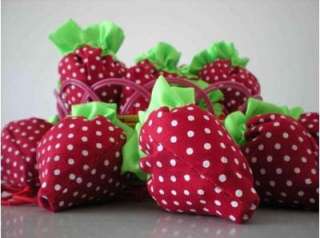10x Strawberry Eco Reusable Environmental Nylon Foldable Shopping 