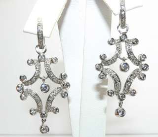 Glittery Romantic Diamond Chandelier Earrings 3cts  