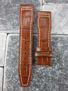 21mm Brown Crocodile LEATHER STRAP Band Fit IWC PILOT  