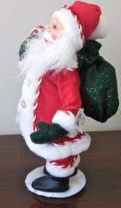 NWT $50 ANNALEE PEPPERMINT SANTA CLAUS CHRISTMAS COLLECTIBLE FIGURE