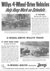 1954 Willys Pickup Truck & Jeep CJ 3 Original Ad  
