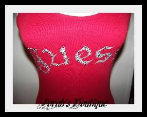 NWT GUESS RED SILVER LOGO STUD TANK TOP S, M, L  