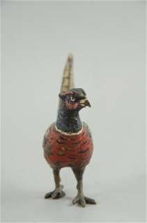 Antique VIENNA AUSTRIAN Cold Painted Bronze Miniature Bird Figurine 