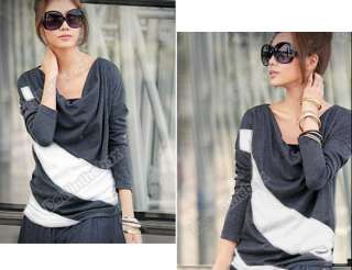 New Womens Batwing Long Sleeve Cotton T shirt Tops & Blouses 