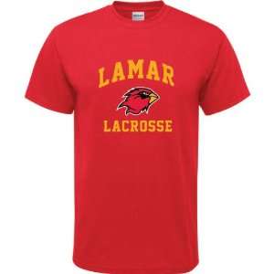  Lamar Cardinals Red Youth Lacrosse Arch T Shirt Sports 