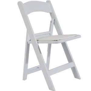 Advantage White Plastic Padded Folding Chair   RFWCA 100  