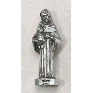  St. Anne 3 Patron Saint Statue Genuine Pewter Catholic 