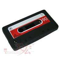 Retro Black Cassette tape design Silicone Skin Case for Apple iPhone4 