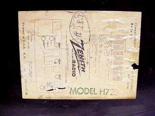Nice Working Early 1950s Zenith Model H725 Bakelite Tube (STD) AM FM 
