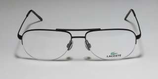   looking at a pair of very stylish lacoste eyeglasses the glasses are