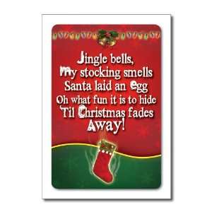 Funny Merry Christmas Card Santa Laid An Egg Humor Greeting Ron Kanfi