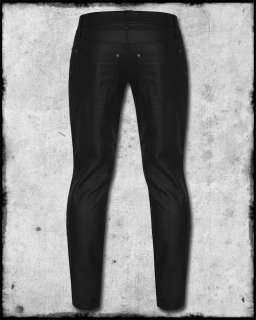   MENS BLACK FAUX LEATHER PLEATHER SKINNY JEANS TROUSERS PANTS GOTH PUNK